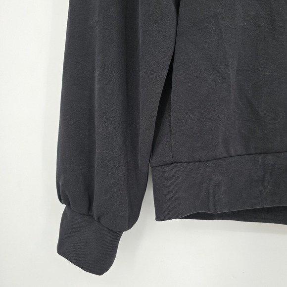 Athleta V-Neck Sweatshirt‎ Long Sleeve Pullover Comfy Casual Black XS - Picture 5 of 8